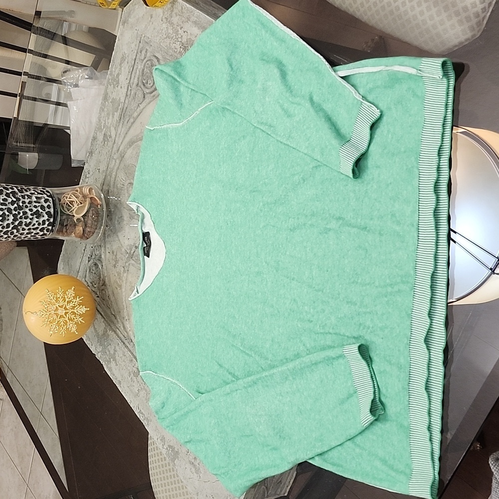 Phil Petter men's luxury pullover v neck green sweater xl like new